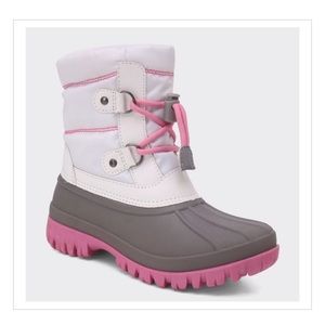 Girls' Short Bungee Winter Boots White 5